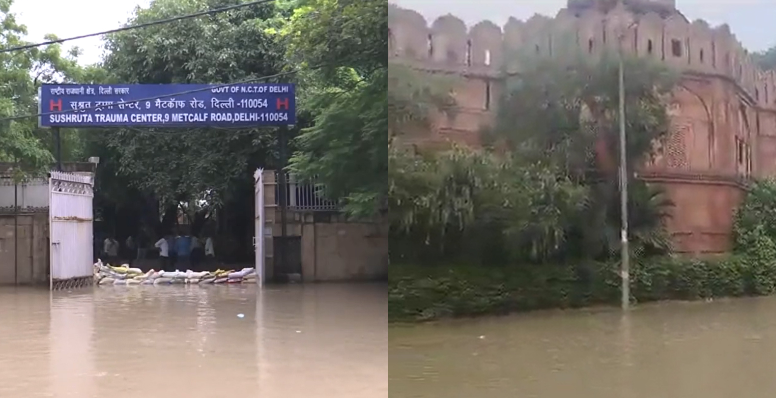 दिल्ली: लाल किले और अस्पतालों में घुसा बाढ़ का पानी, मरीज़ों को शिफ्ट किया गया
