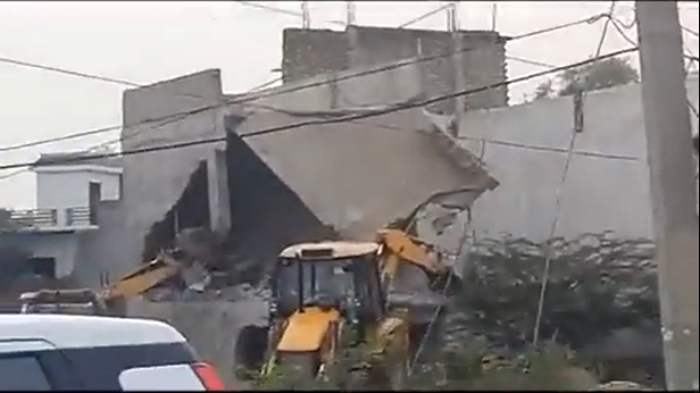 Haryana: Building from where stones were pelted demolished in bulldozer action