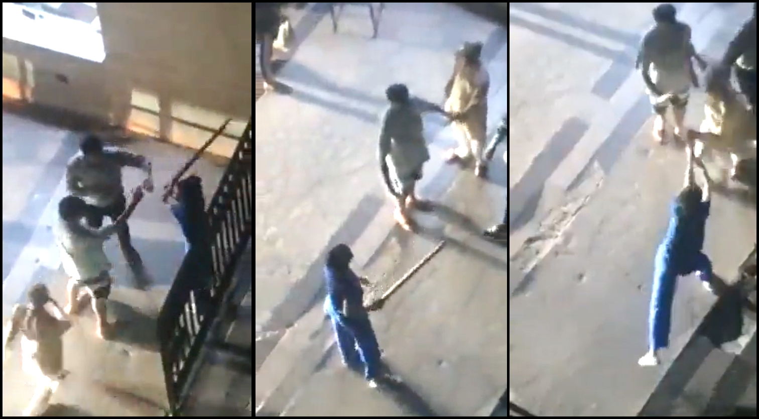 UP: Girl abuses and beats old man with stick over feeding stray dog
