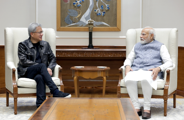 Nvidia CEO Jensen Huang meets PM Modi, highlights growing partnership in AI and India's young talent pool
